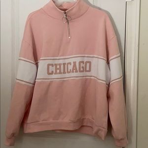 H&M CHICAGO PINK TURTLE NECK SWEATSHIRT